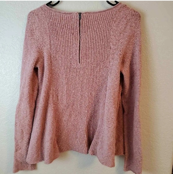 Free People Pink Zip Knit Cozy Pullover Sweater - Picture 3 of 4